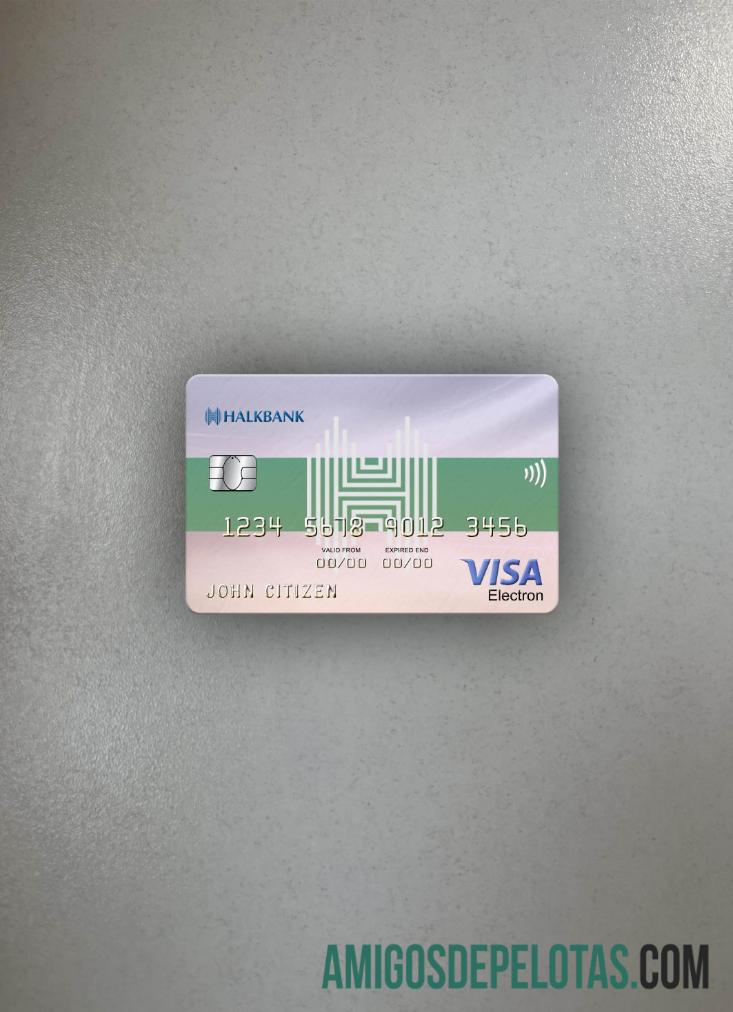 Cartão Halkbank Visa Electron do Turcomenistão Photolook Front baixar para verificação